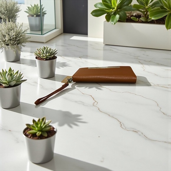 Steve Madden Bzippy Cognac Brown Zip Around Wallet with Wristlet Strap NEW - Picture 4 of 5